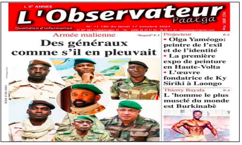  COMME POUR SE DONNER BONNE CONSCIENCE, LA HAC ET LE CSC DU BURKINA RAJOUTENT UNE AUTRE COUCHE : LE DIRECTEUR DE PUBLICATION ET LE RÉDACTEUR EN CHEF DE « L’OBSERVATEUR PAALGA » CONVOQUÉS À OUAGADOUGOU